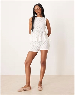 Короткие шорты с завязками по бокам, белые Asos design