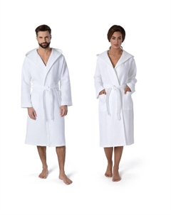 Унисекс-халат Piquée, идеально подходит для сауны и спа, гостиничный халат, утренний халат 1 шт., с капюшоном, белый Move