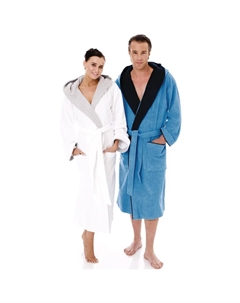 Унисекс-халат Cairo, идеален для сауны и спа, гостиничный халат, утренний халат 1 шт., с капюшоном, с эффектом двойной ткани, белый Egeria