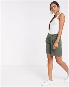 Городские шорты с поясом цвета хаки Vero moda