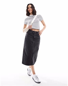 Юбка миди с высокой талией и разрезом сзади, цвет стираный черный Levi's®