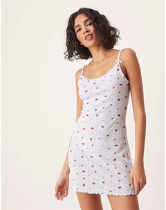 Платье-комбинация с ажурным лифом и клубничным принтом Urban threads