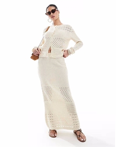 Юбка макси крючком кремового цвета Vero moda