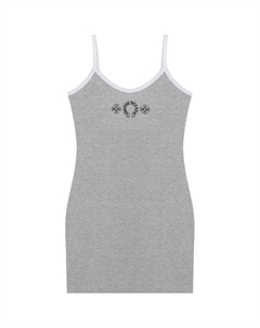 Женское платье-комбинация серое, серый Chrome hearts