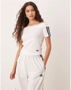 Футболка Adicolor с короткими рукавами и открытыми плечами белого цвета Adidas originals