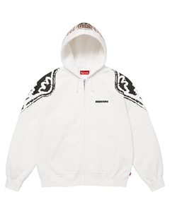 Толстовка с капюшоном Wings Zip Up унисекс, белый Supreme