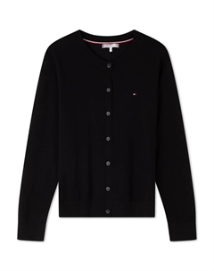 Кардиган из хлопка на пуговицах, черный Tommy hilfiger