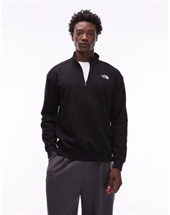 Толстовка унисекс с логотипом на молнии 1/4, черного цвета The north face