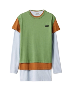 Футболка женская серо-зеленая Miu miu