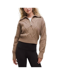 Кабельный оверсайз полу-зип свитер женский Lululemon