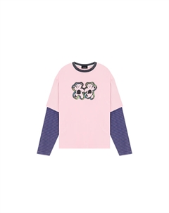 Футболка с принтом, розовый We11done