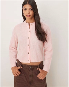 Свободный кардиган из шерсти и альпаки розового цвета Asos design