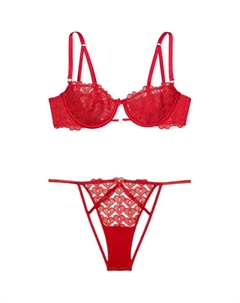 Женский комплект нижнего белья красный Victoria's secret