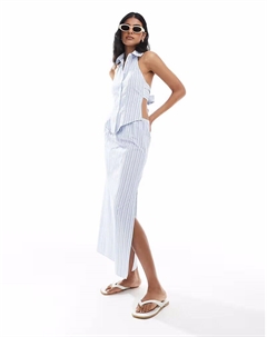 Длинная юбка в полоску с завязкой на талии Asos design