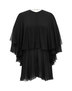 Комбинезон с рюшами и открытой спиной, черный Saint laurent