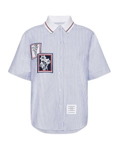 Рубашка с аппликацией, синий Thom browne