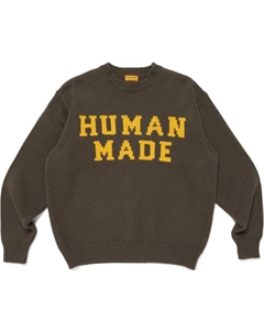 Свитер с интарсией, оливковый Human made