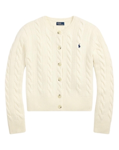 Кардиган с вышитым логотипом, бежевый Polo ralph lauren