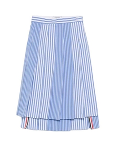 Плиссированная полосатая миди-юбка, синий Thom browne