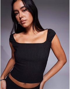 Топ с квадратным вырезом и черной полоской Asos design