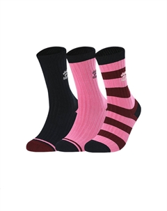 Оригинальные высокие носки женские 3 пары Syrah Wine Red/Legend Blue/Cashmere Rose Fila