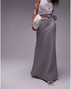 Юбка макси из льна, темно-серый Topshop