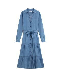 Женское платье с длинными рукавами, синий Tommy hilfiger