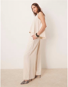 Широкие брюки с микроскладкой спереди, цвет пахты Asos design