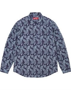 Рубашка фланелевая в клетку пейсли, синий/темно-синий Supreme