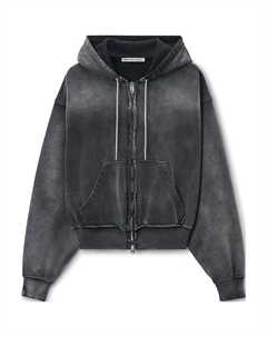 Худи с эффектом каменной стирки, серый Alexander wang