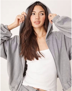 Толстовка с капюшоном из флиса для дома, цвет светло-серый, микс и подбор Asos design