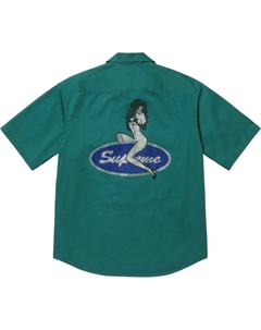 Короткий рубашка с пайетками pin up, зеленый Supreme