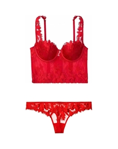 Женский комплект нижнего белья красный Victoria's secret