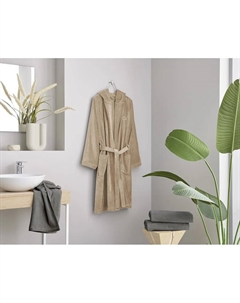 Unisex-халат Chill, идеально для сауны и спа, гостиничный халат, утренний халат 1 шт., для женщин и мужчин, однотонные цвета, два кармана, S/M, L/XL, серо-коричневый Kleine wolke