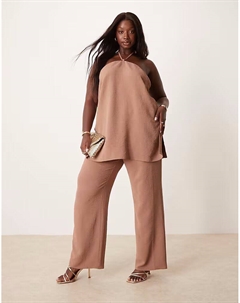 Прямые брюки Curve производителя цвета мокко Asos design