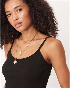 Топ-майка в рубчик черного цвета Asos design