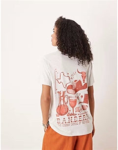 Футболка классического кроя с принтом ковбоя-родео, мраморный Asos design