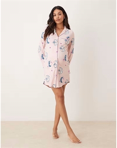 Ночная рубашка для беременных с длинными рукавами и принтом розового ночного неба Chelsea peers