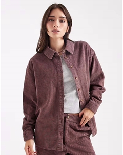 Свободная рубашка из пузырчатого вельвета лилового цвета Asos design