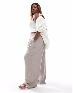 Брюки-бочонки Curve серо-коричневого цвета Asos design