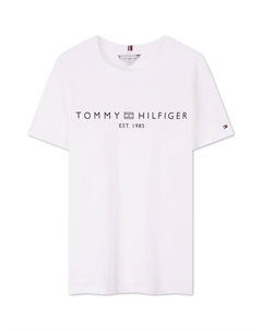 Футболка из хлопка с логотипом, белый Tommy hilfiger