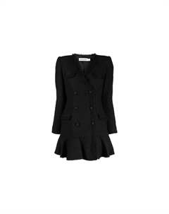 Дабл-брестед бушле мини-платье, черный Self-portrait