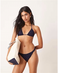 Текстурированные плавки бикини «Флорида» Courtney темно-синего цвета Asos design