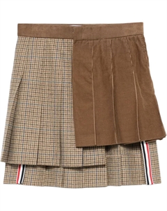 Ginclub Check Cheviot Tweed мини-юбка, коричневый Thom browne
