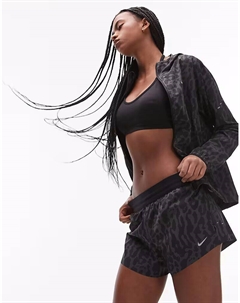 Шорты 2 в 1 Running Swift Dri-FIT с леопардовым принтом, 3 дюйма, черные Nike running