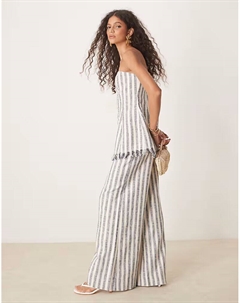 Классические брюки-букле в синюю полоску Asos design