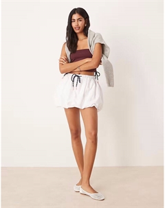 Мини-юбка со спортивными шнурками белого цвета Asos design