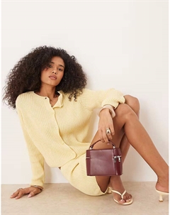 Аккуратный вязаный кардиган желтого цвета Asos design