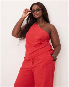 Топ Curve с открытыми плечами и цветочным принтом, красный цвет Asos design