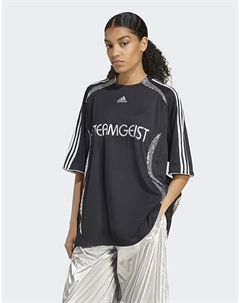 Футболка 4 сезона Teamgeist oversize черного цвета Adidas originals